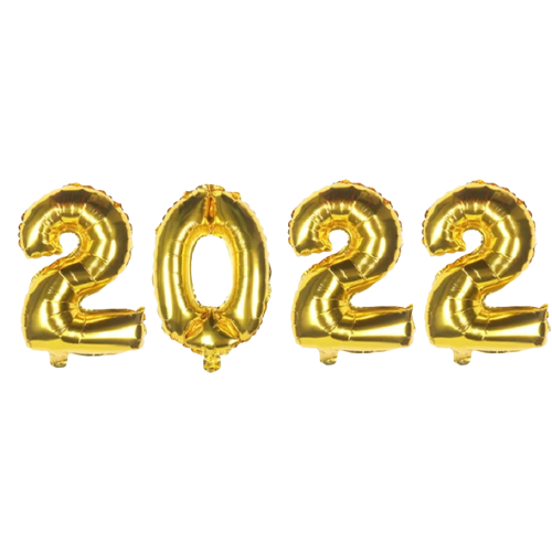 Silvestrovské fóliové balónky set 2022 - zlatá
