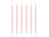 Svíčky na dort růžové (12 ks)