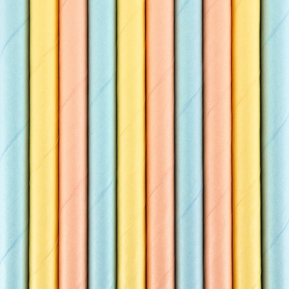 Papírová brčka v letních barvách (10 ks)