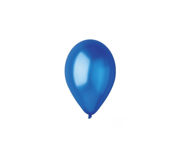 Jednobarevný set metalických balónků modrý (5ks)