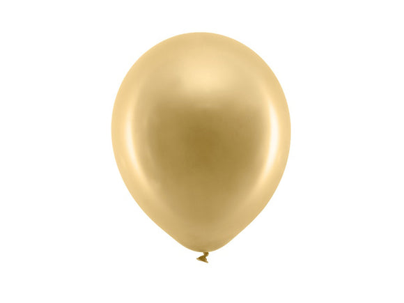 Jednobarevný set balónků zlatý 30 cm (5ks)