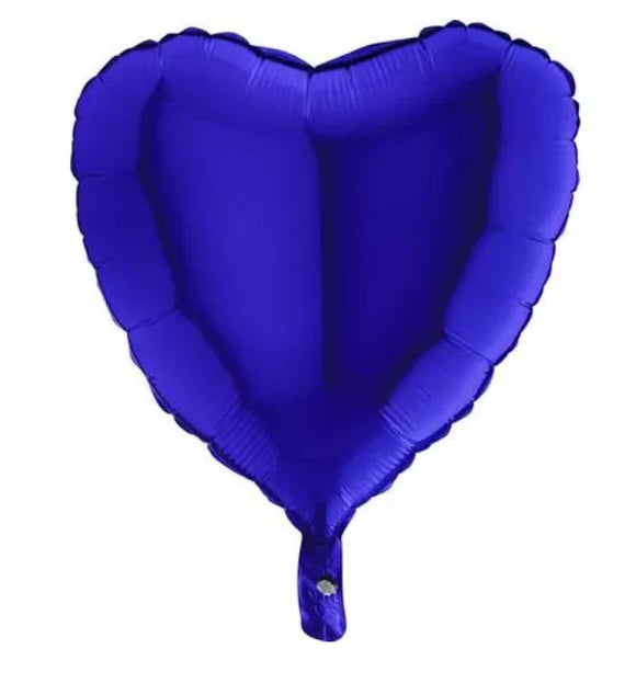 Balónek fóliový Srdce (1 ks) - modrá tmavá