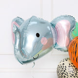 Balónek fóliový Hlava slona 3D (1ks) - stříbrná