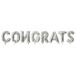 Fóliový balónkový nápis "CONGRATS" - stříbrná