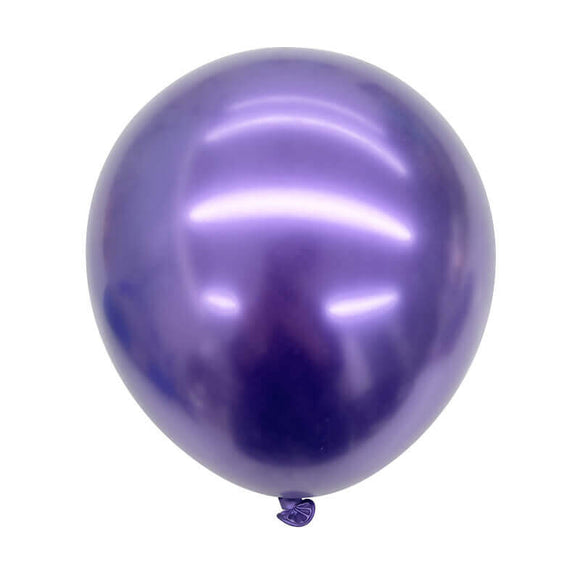 Jednobarevný set metalických balónků fialový (5ks)