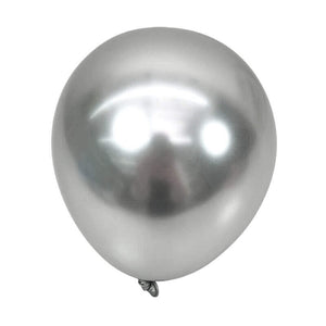 Jednobarevný set metalických balónků stříbrný (5ks)
