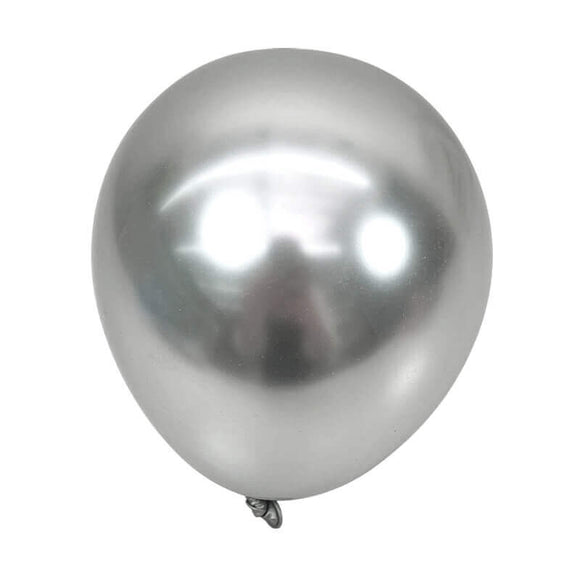 Jednobarevný set metalických balónků stříbrný (5ks)