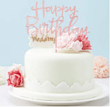 Zápich na dort nápis Happy Birthday - růžová