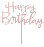 Zápich na dort nápis Happy Birthday - růžová