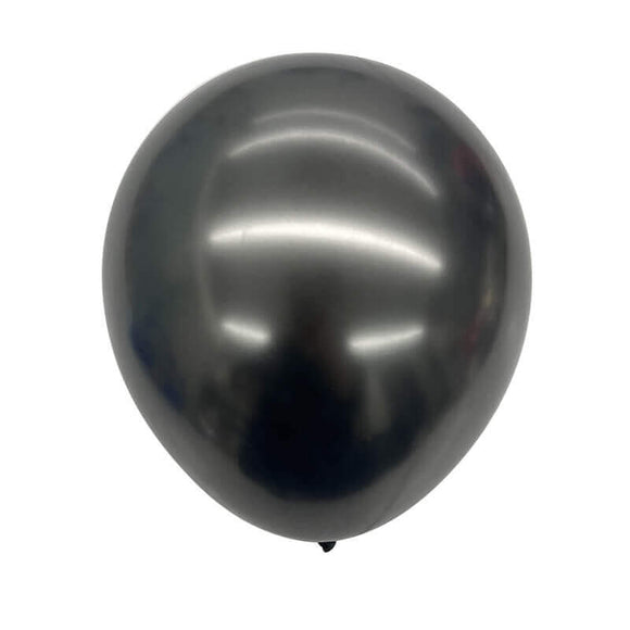 Jednobarevný set metalických balónků černý (5ks)