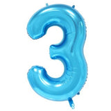 Balón fóliové číslo "0 - 9" 102 cm - modrá