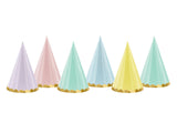 Party čepičky v pastelových barvách (6ks)