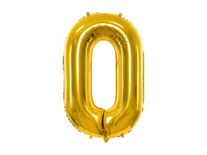 Balón fóliové číslo "0 - 9" 86 cm - zlatá
