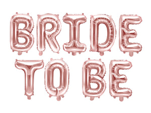 Fóliový balónkový nápis "BRIDE TO BE" 340 x 34 cm - Rose Gold
