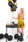 Fóliový balónek Happy Birthday (1 ks) - černý