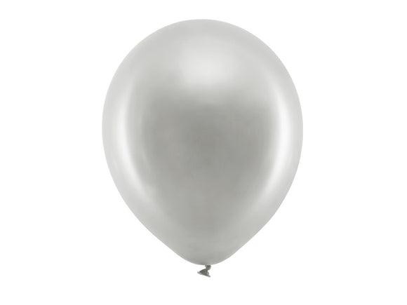 Jednobarevný set balónků stříbrný (5ks)