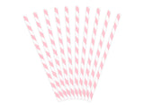 Papírová brčka růžové pruhy (10 ks)