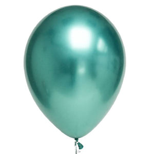 Jednobarevný set metalických balónků zelený (5ks)