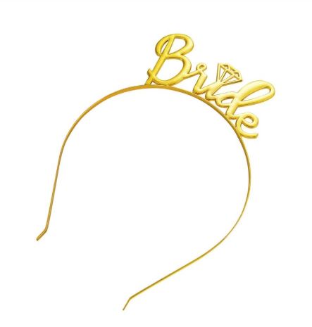 Čelenka s nápisem Bride - zlatá