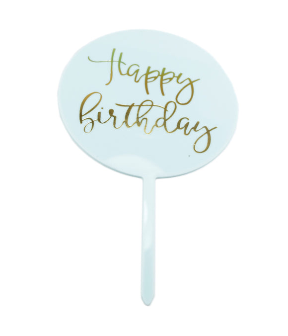 Zápich na dort Happy birthday - modrá
