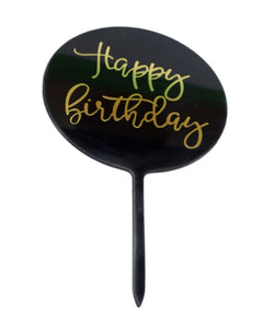 Zápich na dort Happy birthday - černá