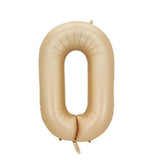 Balón fóliové číslo "0 - 9" 102 cm - karamelová