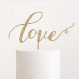 Zápich papírový na dort Love - zlatá