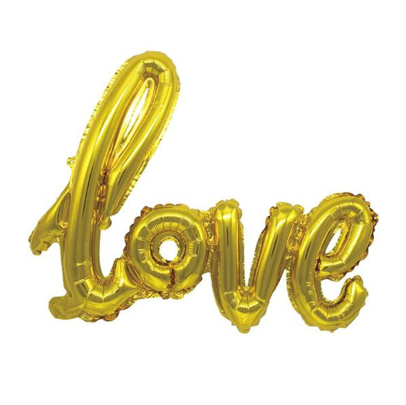 Fóliový balónek LOVE zlatý 108 cm (1 ks)