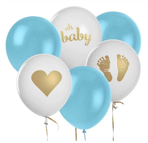 Sada balonků na Baby shower (12 ks) - modrá