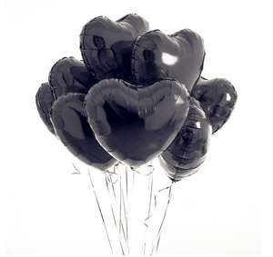 Buket srdcí (5 ks) - černá