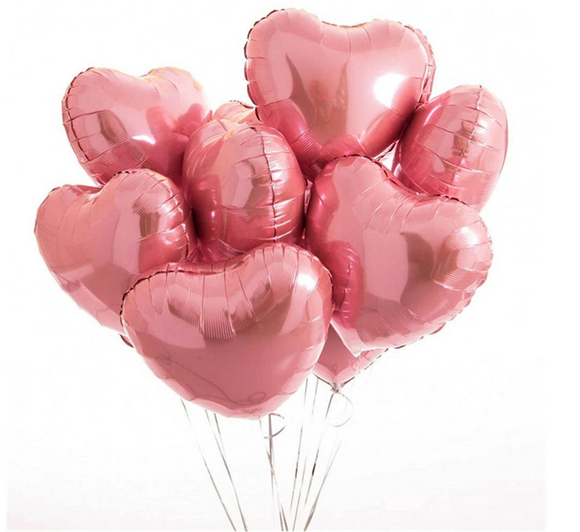 Buket srdcí (5 ks) - růžová
