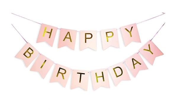 Girlanda Happy Birthday 175 cm - růžová